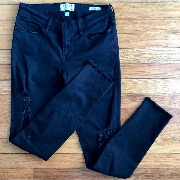 Frame black distressed skinny jeans - Picture 2 of 10